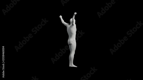 Mannequin arms raised confident pose
