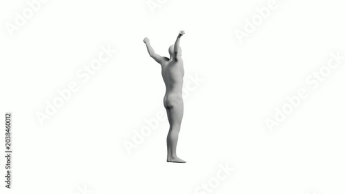 Mannequin arms raised confident pose
