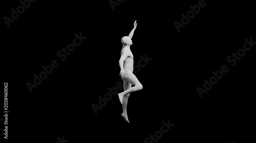 Mannequin reaching out in black studio