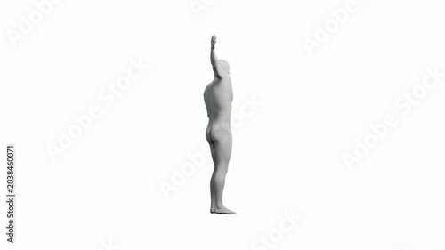 Mannequin gesturing confidently against white background