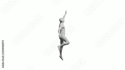 Mannequin reaching out in white studio