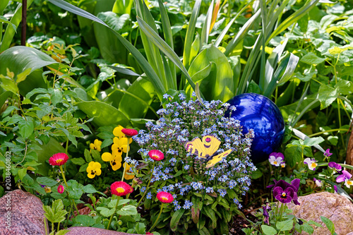 View of a somewhat overgrown garden that serves as a functioning ecosystem.