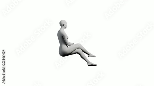 3D mannequin standing on white background