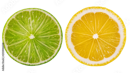 Schilderij op canvas Lime and Lemon Slices