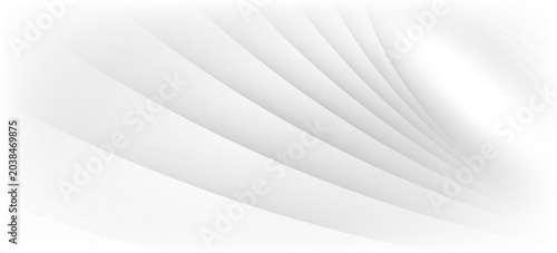 Bild auf Leinwand White geometric abstract background overlapping layers on bright space with line effect decoration