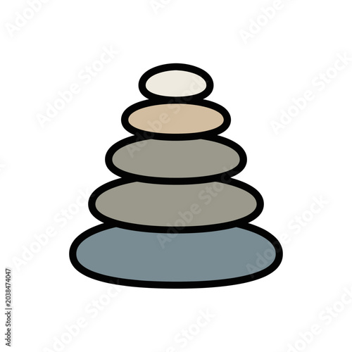 Canvas Print Stack of colorful round stones.