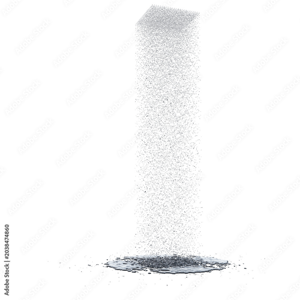 Obraz premium Water from tropical shower isolated transparent background photo realistic 3d rendering PNG 16 bit with alpha channel 
