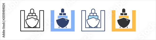 Dry Docking Icon Set Multiple Style Collection
