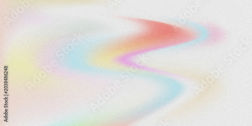 Soft grainy abstract background with a flowing wavy gradient in pastel rainbow hues (red, yellow, light blue, pink, purple).