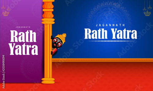 Lord Jagannath on annual Ratha Yatra in Odisha festival background