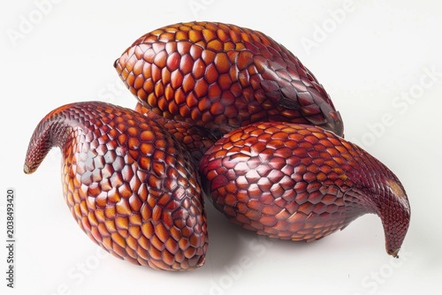 salak (Salacca zalacca), “snake fruit”, close-up of the fruit, macro photography, fresh fruit   