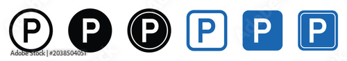 Foto Modern parking icon set collection