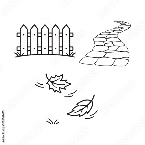 Minimalist Garden Icon Set Vector