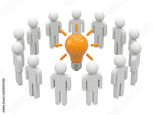Conceptual Illustration of Collaborative Innovation and Shared Ideas