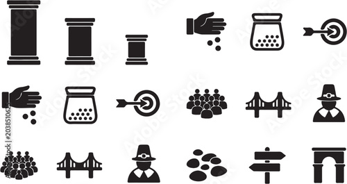 Photos Black icons on white background.