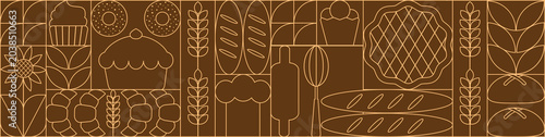 Cuadro en lienzo Bread and pastries background