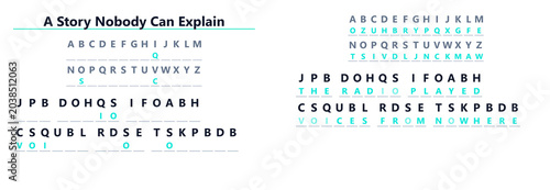 фотографія Abstract cryptogram puzzle displayed with letters and symbols visually