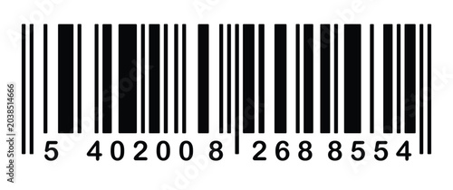 Photos Barcode Identifier: A detailed close-up of a standard barcode with its corresponding numbers