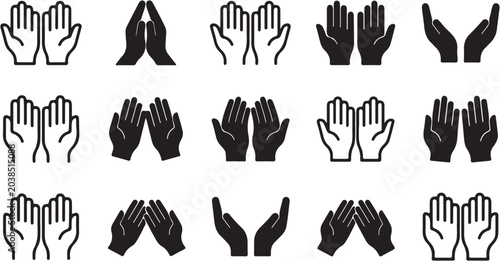 Obraz na płótnie Hands in various prayer positions.