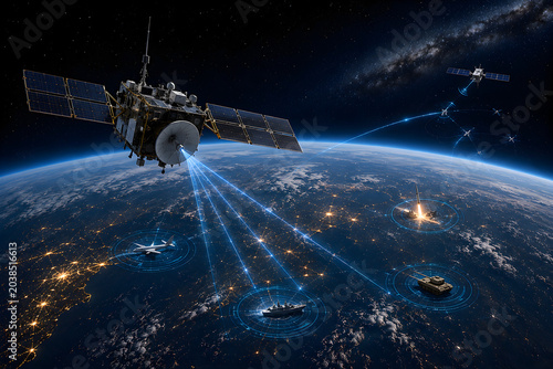Space Based Surveillance Satellite Network Monitoring Global Operations