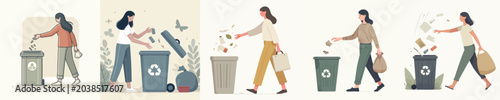 Photography Promoting a cleaner world through responsible waste management, these illustrati