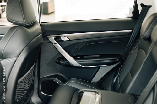 Rear passenger seats in a car