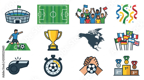 Photos Collection of Soccer and Sports Icons and Symbols.