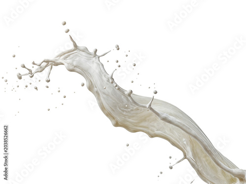 Elegant white liquid splash in mid-air against geometric background