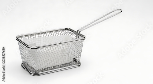 Deep Frying Basket Isolated on White Background - Kitchen Utensil