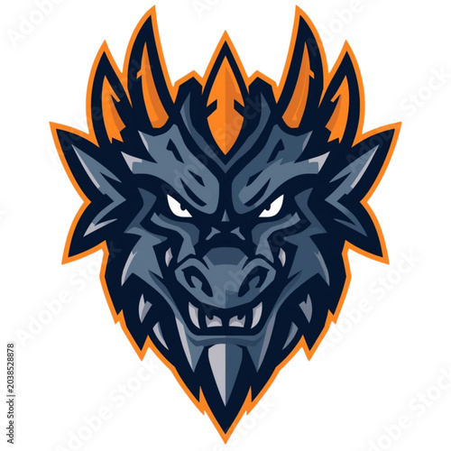 Dragon Esports Mascot Logo Gaming Character Vector Illustration