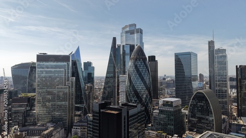 Canvastavla London Financial District Skyline Features Modern Architecture