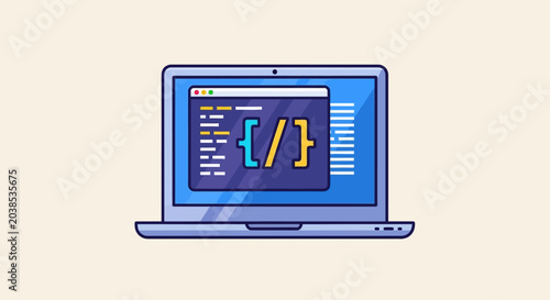 Canvastavla Laptop computer showing code editor interface with programming syntax
