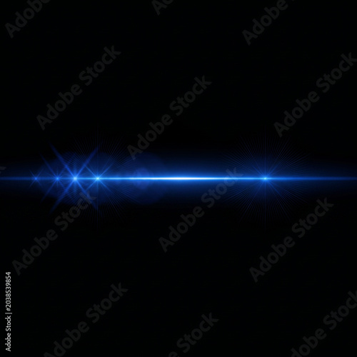Cinematic anamorphic lens flare overlay pack. Bright gold blue white optical light leaks streak isolated on black background