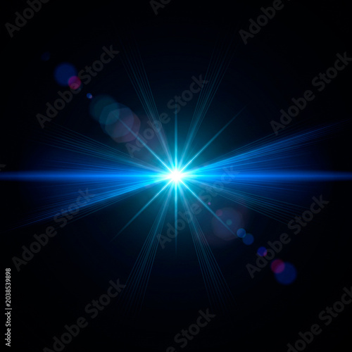 Cinematic anamorphic lens flare overlay pack. Bright gold blue white optical light leaks streak isolated on black background