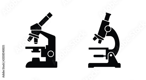 Photos microscope silhouette on white background scientific research laboratory science