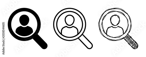 Magnifying Glass Search Icons, User Profile Icons, Recruitment, Hiring, HR, Job Search