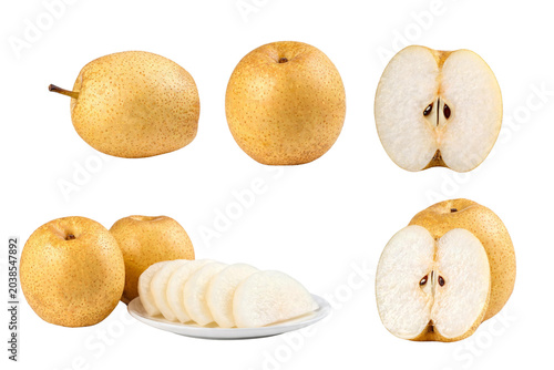 Fresh Nashi Pears Whole and Sliced Collection