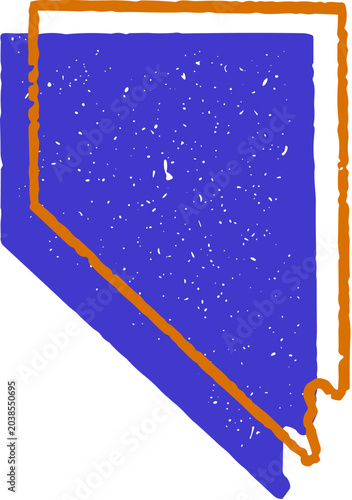 Nevada State Map with Grunge Texture