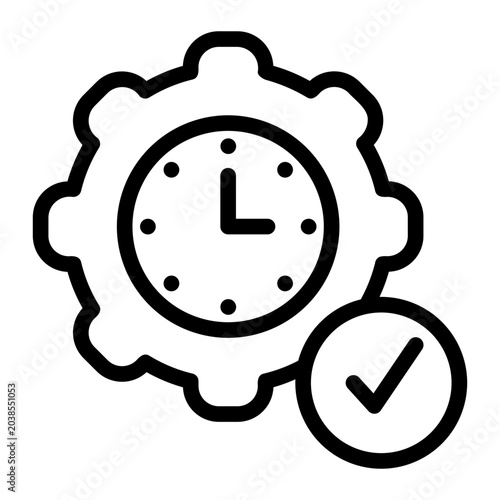 time saving line icon