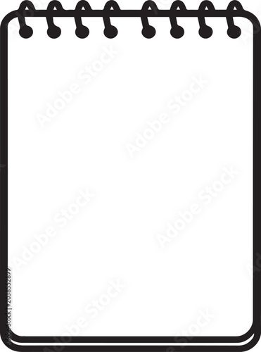 Photos A blank spiral notebook with a bold outline, ready for ideas and notes