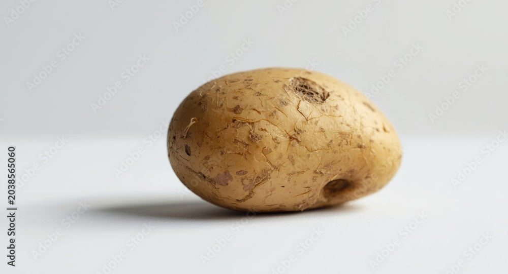 Fototapeta premium Close up view of a fresh potato on a clean white background