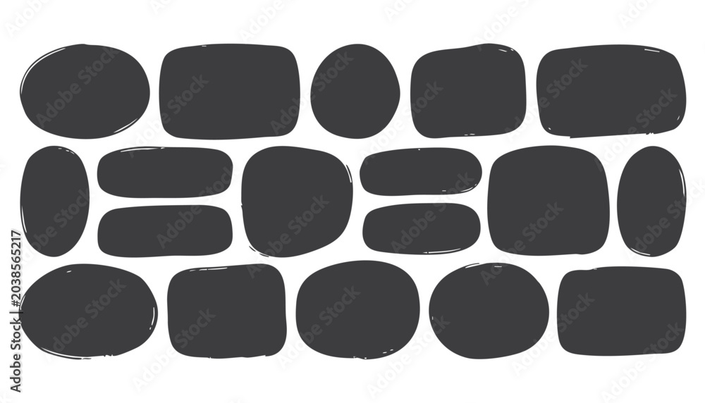 Obraz premium Set of hand drawn speech bubbles, thought clouds, and text boxes vector illustration of doodle style blank frames for messages, notes, and quotes