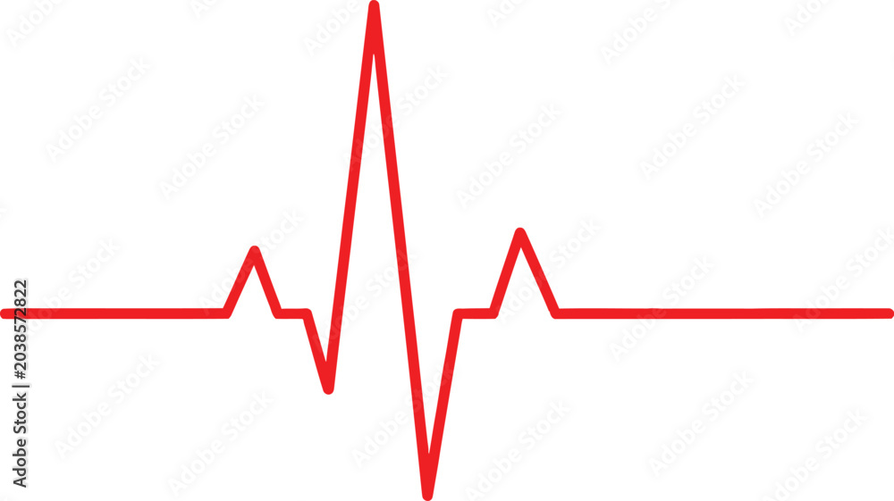 Obraz premium Red heartbeat line medical icon vector illustration
