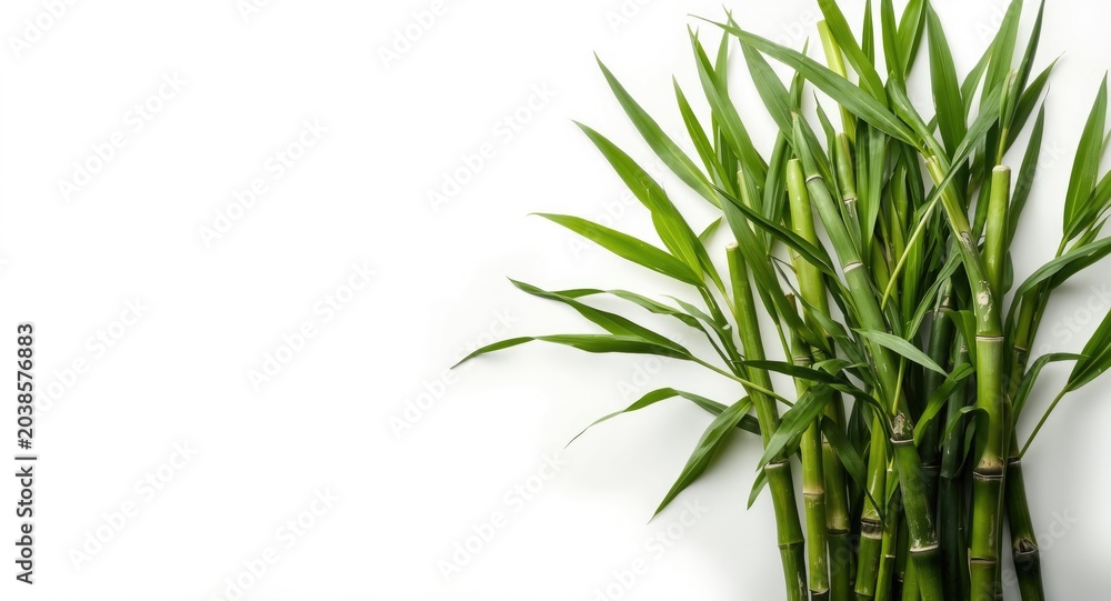 Obraz premium Fresh bamboo shoots isolated on a clean white background
