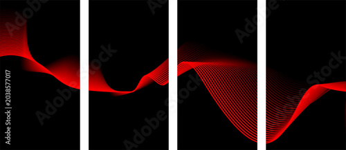 Fotografia Three dimensional red triangular prisms floating in space with geometry triangle