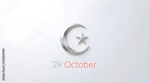 Republic Day Turkey, October 29th celebration symbol