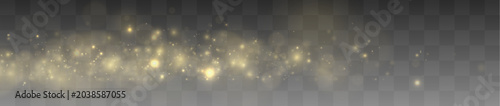 Foto Golden glowing dust flows smoothly through transparent sparkling waves