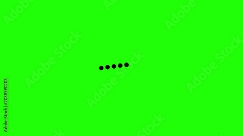 Circle loading sign on green background, loading bar icon with dots, animation with alpha matte
