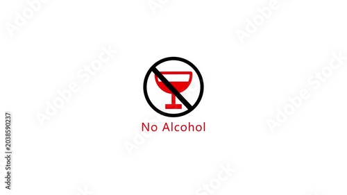 Alcohol consumption is injurious to health. Say no to alcohol animated icon animated
