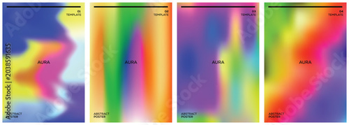 Modern Aura Gradient Poster Collection with Dreamy Color Blend Effects and Vibrant Abstract Backgrounds